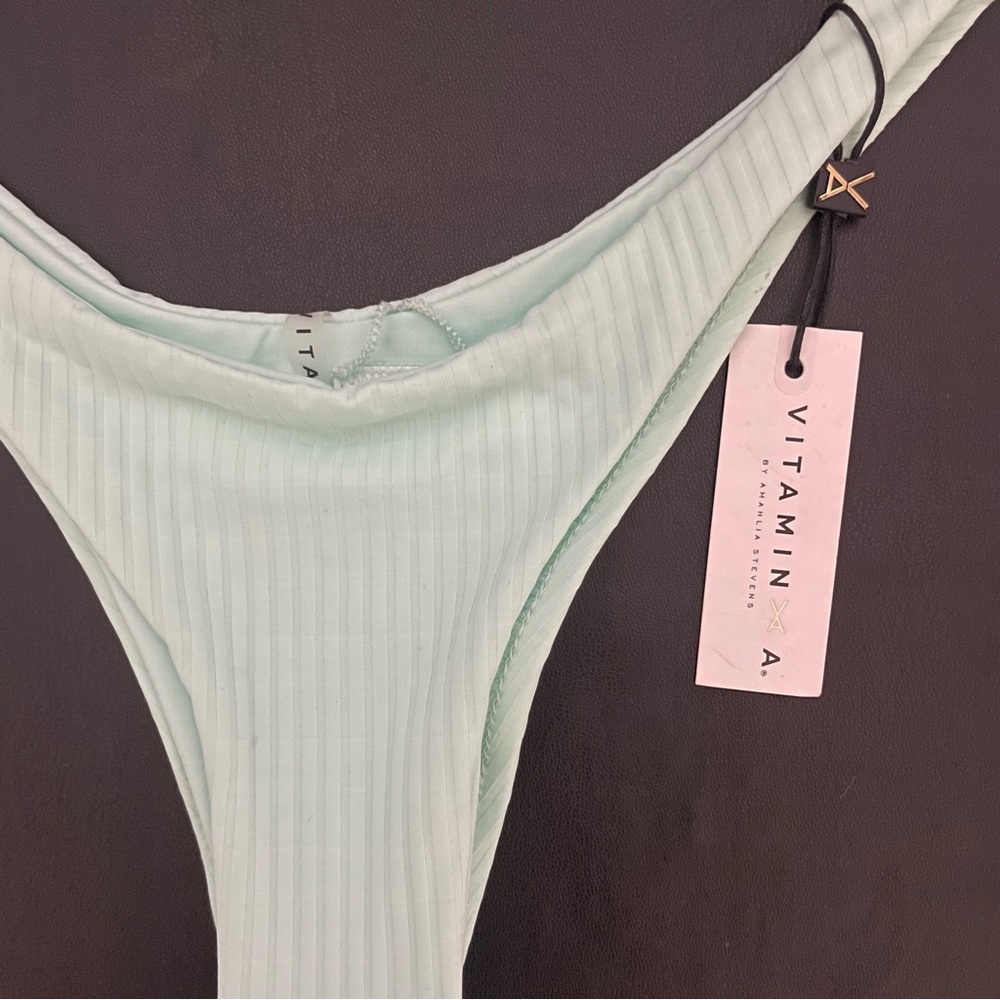 Vitamin A xs Ribbed Bikini Bottom Tiffany blue / seafoam